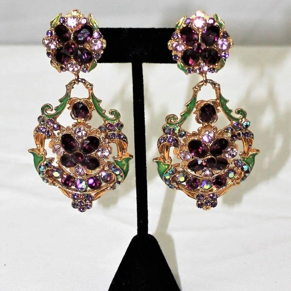 Vintage Thelma  Deutsch Chandelier Clip-on Earrings